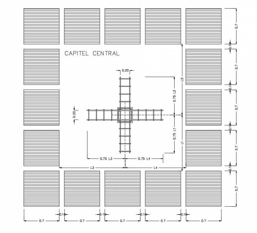 Several detail of concrete plan with structure view dwg file