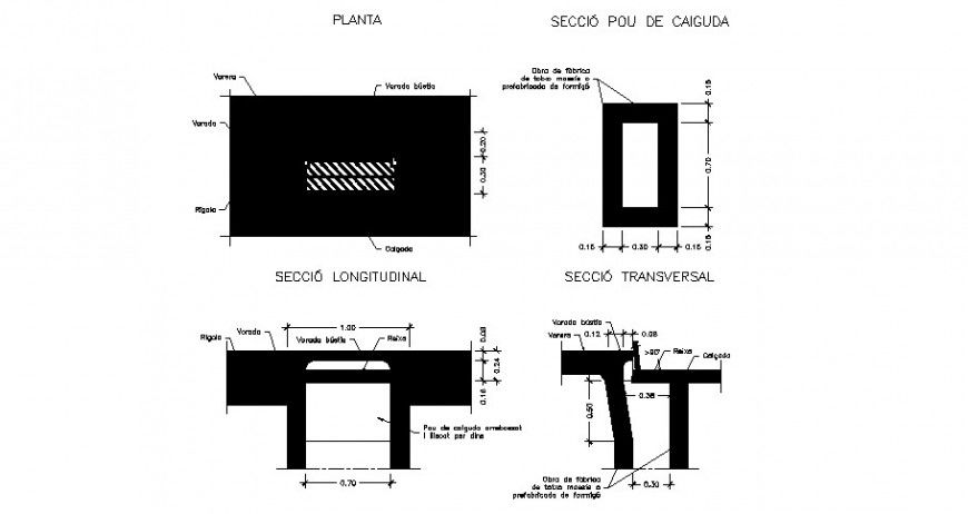 Sewage inlet detail drawing in dwg file.