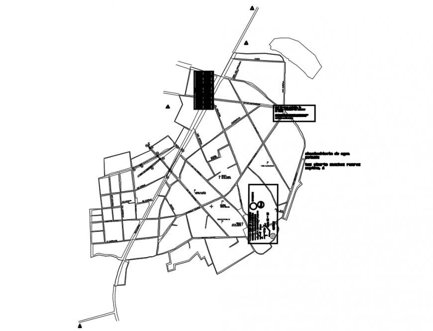 Sewer drainage system drinking water network constructive details dwg file