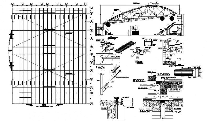 Shade details drawings plan and elevation 2d view autocad software file
