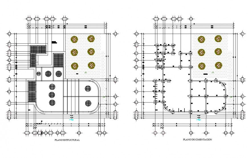 Shade structure and column detail 2d view CAD block layout autocad file