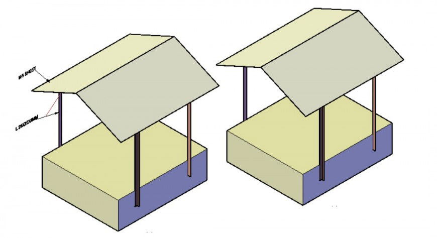 Shade structure drawings detail 3d model autocad file