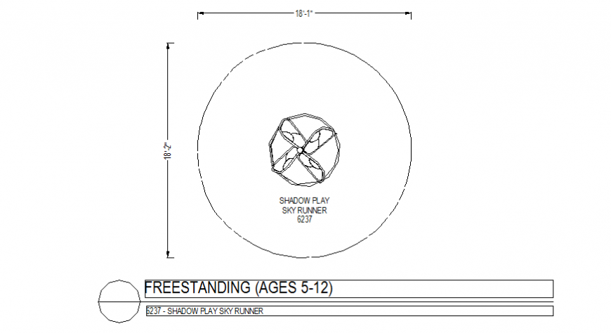 Shadowplay sky runner free-standing plan with design view dwg file