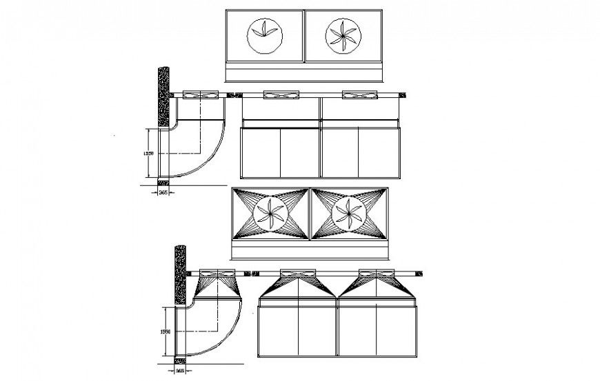 Shape and design drawings units 2d view autocad file