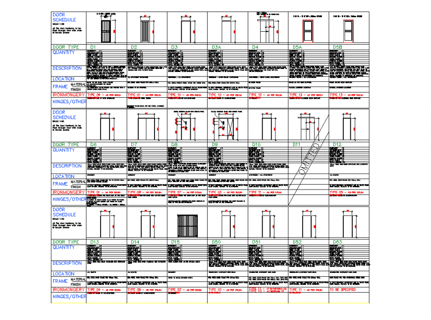 Shed Door front elevation layout file