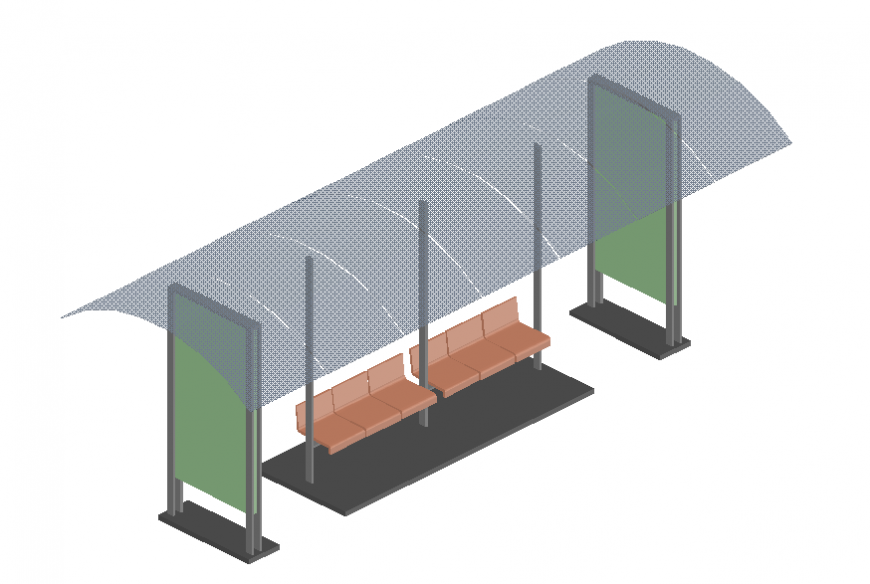 Shelter 3d drawing auto-cad details dwg file