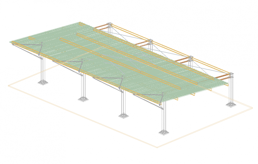 Shelter parking lots of house 3d drawing details dwg file