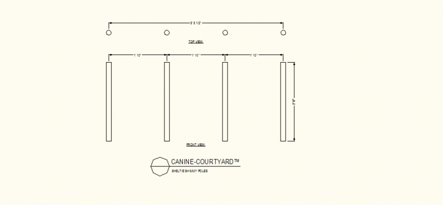 Shimmy poles detail plan and elevation layout file