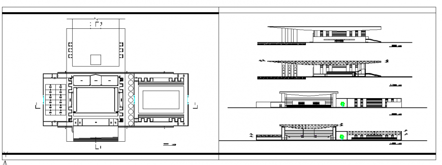 Shooping Center Architectural plan Lay-out & Elevation Detail