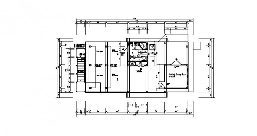Shop center building detail layout plan 2d view autocad file
