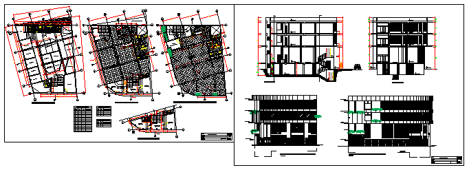 shopping center on ground level offices design drawing