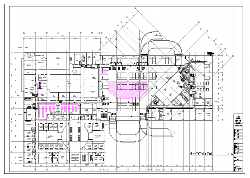 Shopping and multiplex building detail 2d view layout autocad file