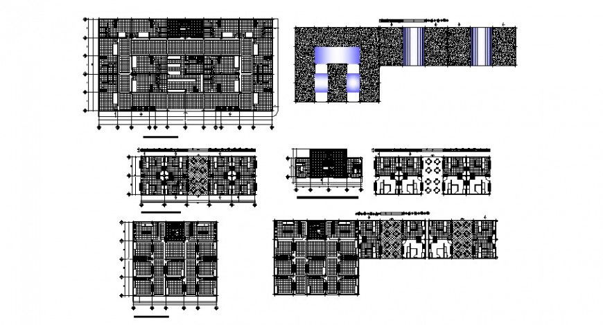 Shopping area floor plan in auto cad