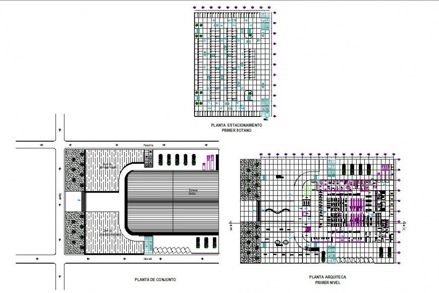 Shopping center building block detail 2d view layout plan in autocad format