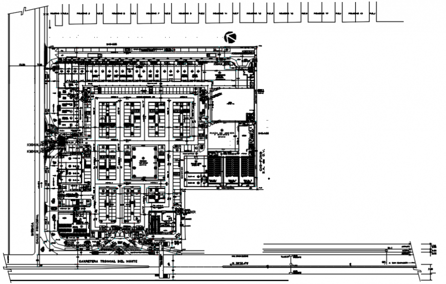 Shopping center building distribution layout plan cad drawing details dwg file