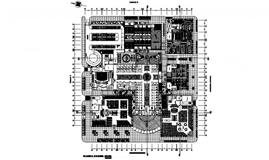 Shopping center building units drawings details plan 2d view dwg file