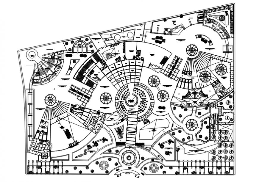 Shopping center distribution layout plan cad drawing details dwg file