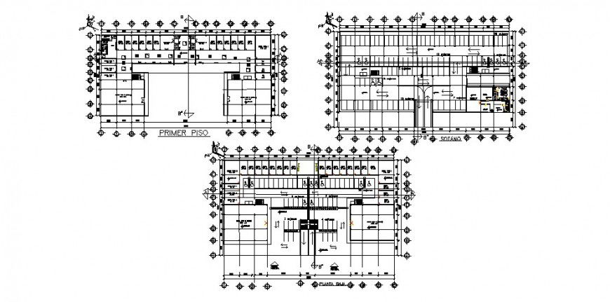 Shopping center foundation detail drawing in dwg AutoCAD file.