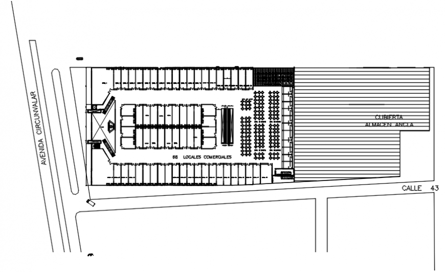 Shopping center layout plan cad drawing details dwg file