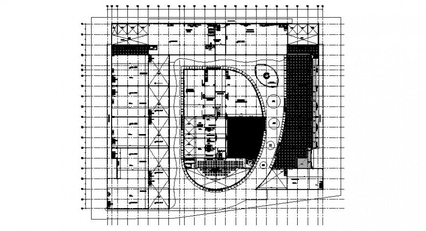 Shopping center working plan detail drawing in dwg AutoCAD file.