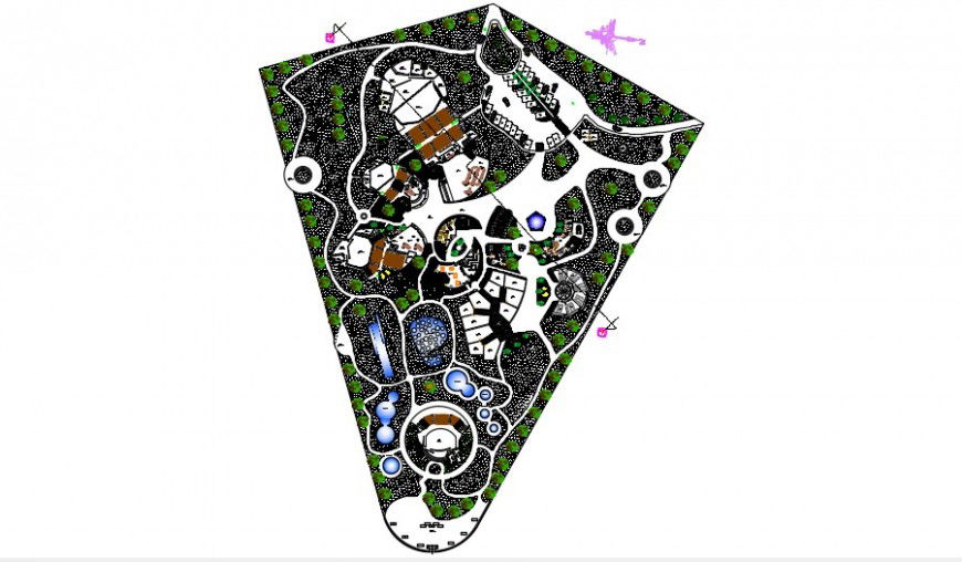 Shopping centre with auditorium with library services auto cad software