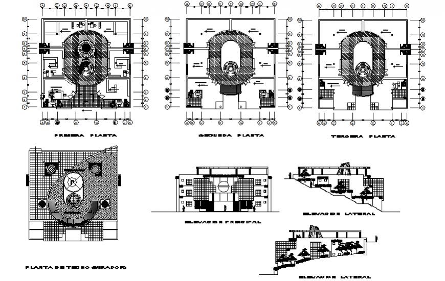Shopping centre working drawing in dwg file.
