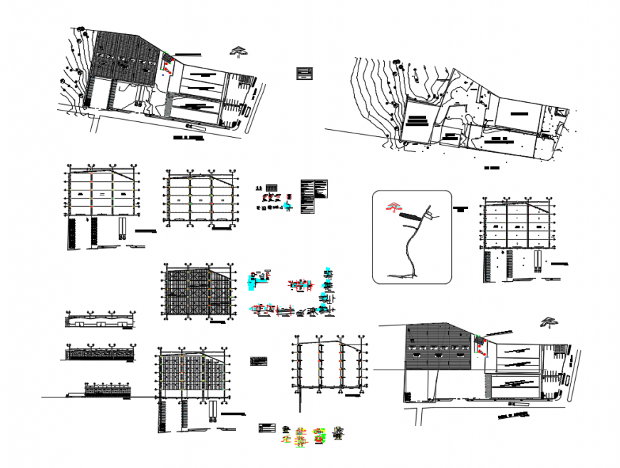 Shopping complex foundation plan, construction and auto-cad details dwg file