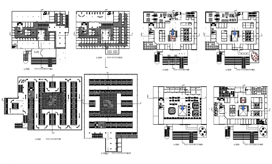 Shopping mall building detail plan 2d view layout file