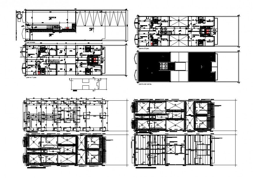 Shopping mall building floor plan and structure cad drawing details dwg file