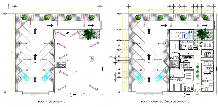 Shopping mall building structure detail layout plan in dwg format