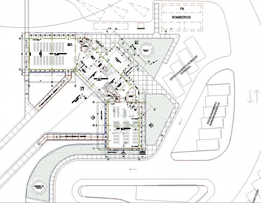 Shopping mall commercial building plan layout file