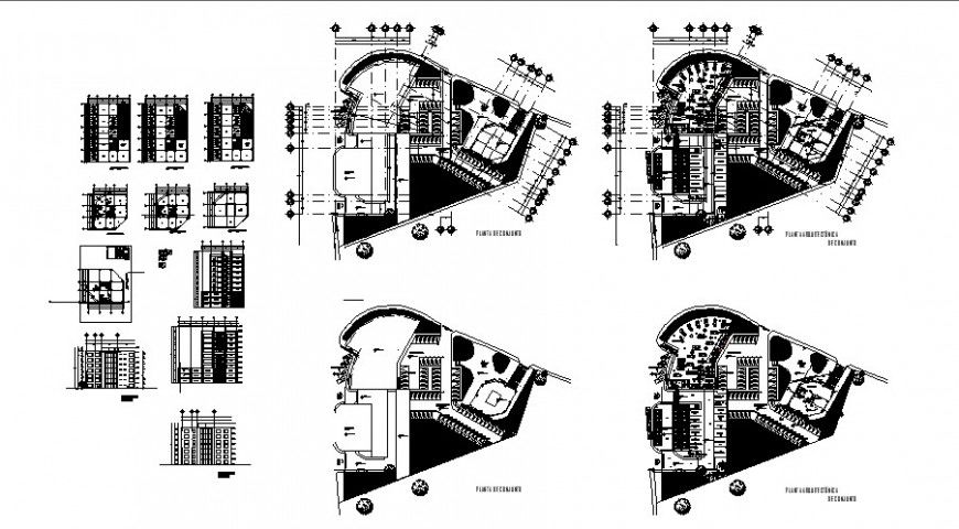 Shopping mall complex building detail 2d view layout plan in dwg format