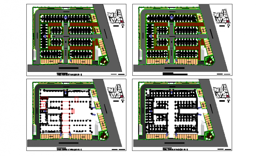 Shopping mall complex floor plan layout details dwg file