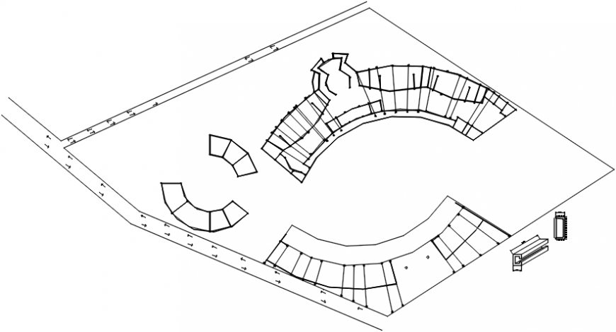 Shopping mall cover plan and structure cad drawing details dwg file