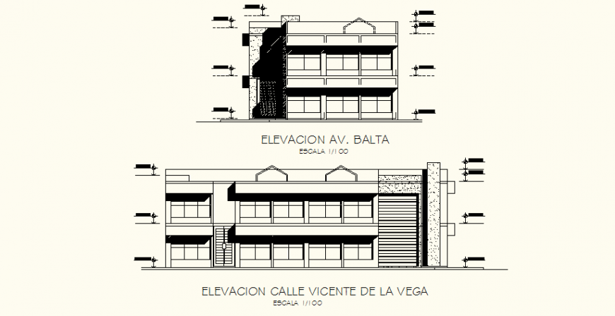 Shopping mall detail elevation drawing in dwg AutoCAD file.