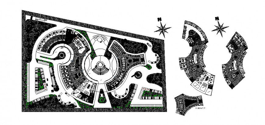 Shopping mall distribution layout and floor plan cad drawing details dwg file