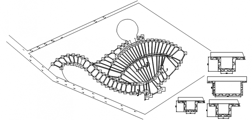 Shopping mall floor foundation plan, construction and structure details dwg file