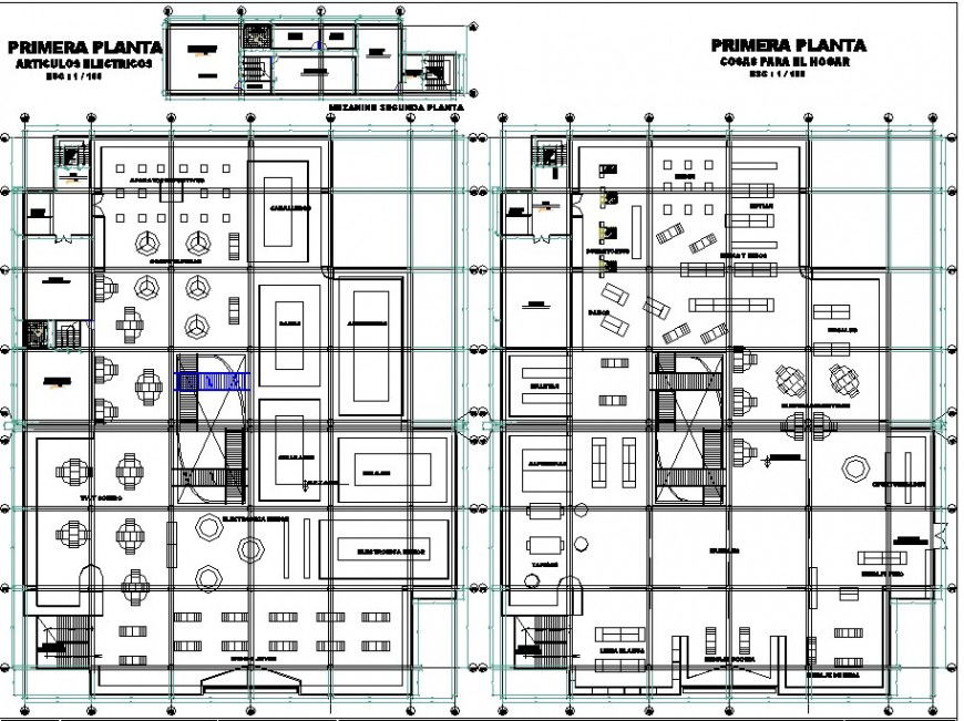 Shopping mall plan detail dwg file