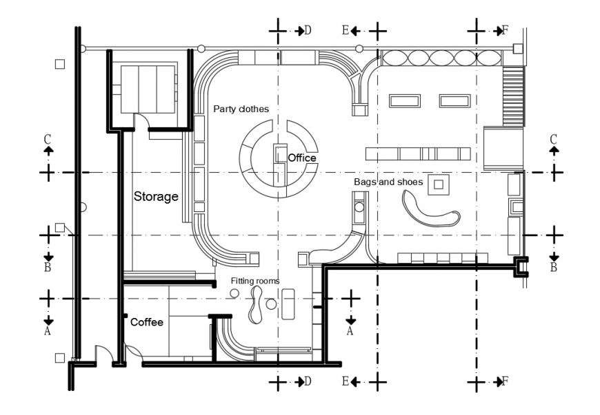Shopping MAll Plan LAy-out detail in DWG file