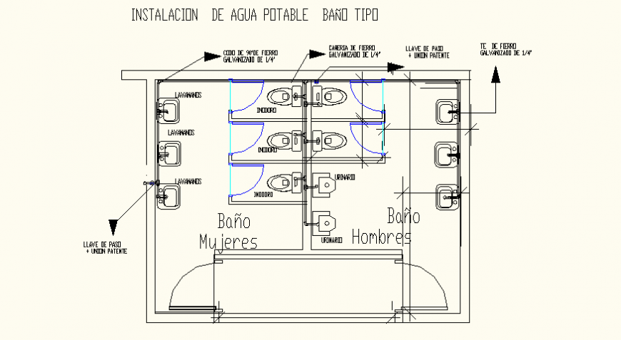 Shopping mall sanitary system detail elevation plan view dwg file