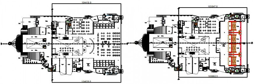 shopping mall with multiplex theatre cad file