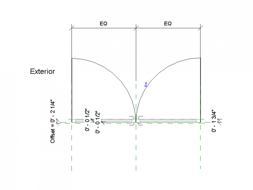 Shopping store front door detail plan layout autocad file
