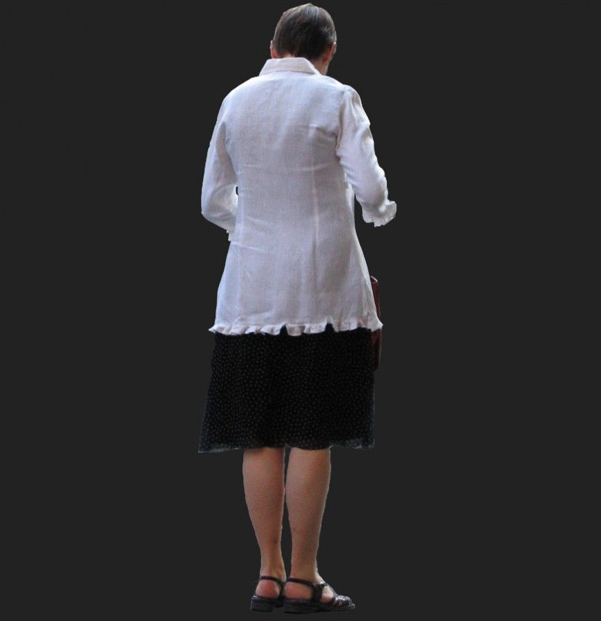 Short-hair woman CAD block detail 3d model layout JPEG file