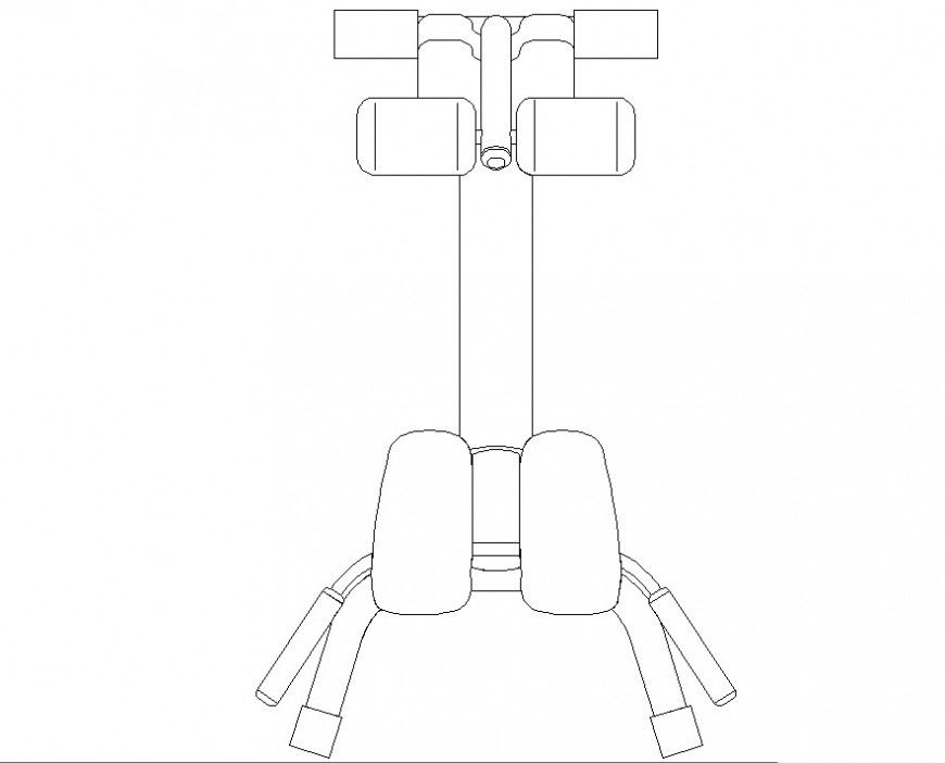 Shoulder press machine detail 2d view CAD gym equipment block layout file in dwg format