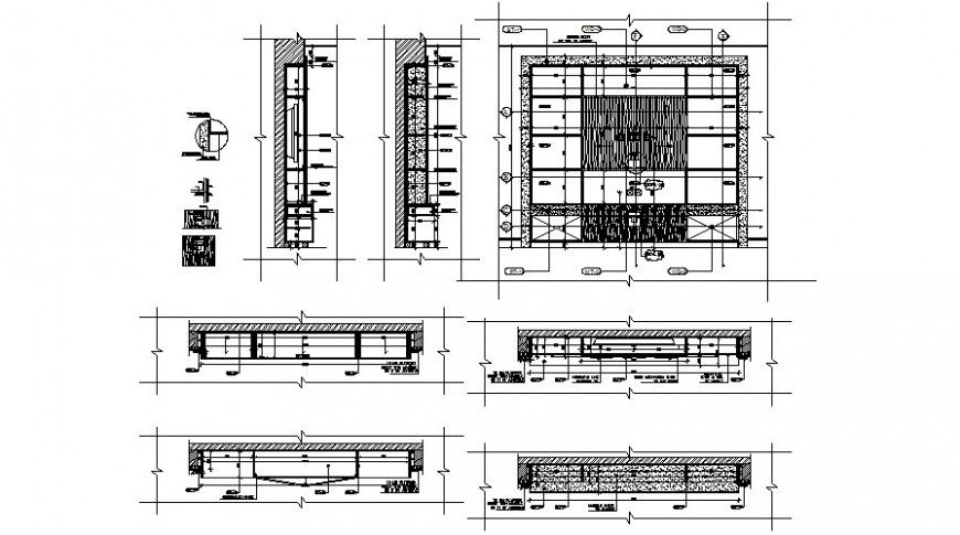 Showcase furniture blocks 2d view elevation autocad file