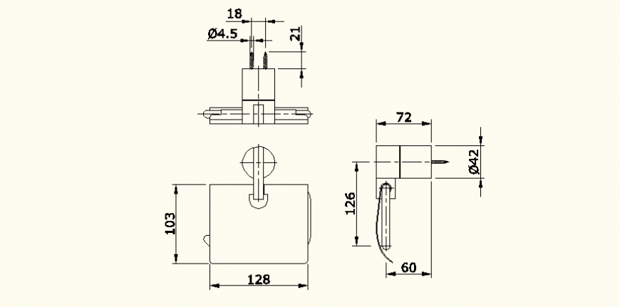 Shower bathing system detail elevation dwg file