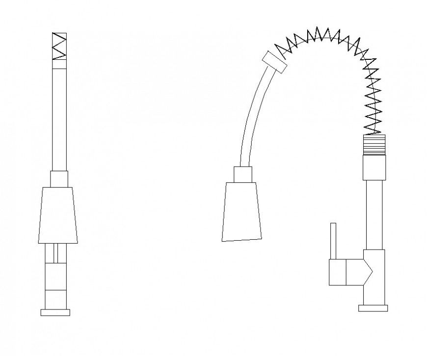 Shower detail 2d view CAD plumbing unit layout file in dwg format