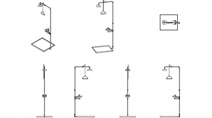 Shower panel design drawing in dwg file.