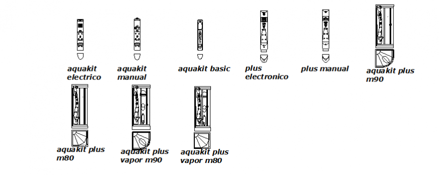 Shower panel detailing drawing in dwg file.