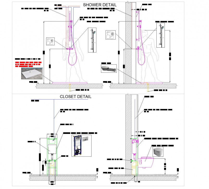Shower section plan layout file